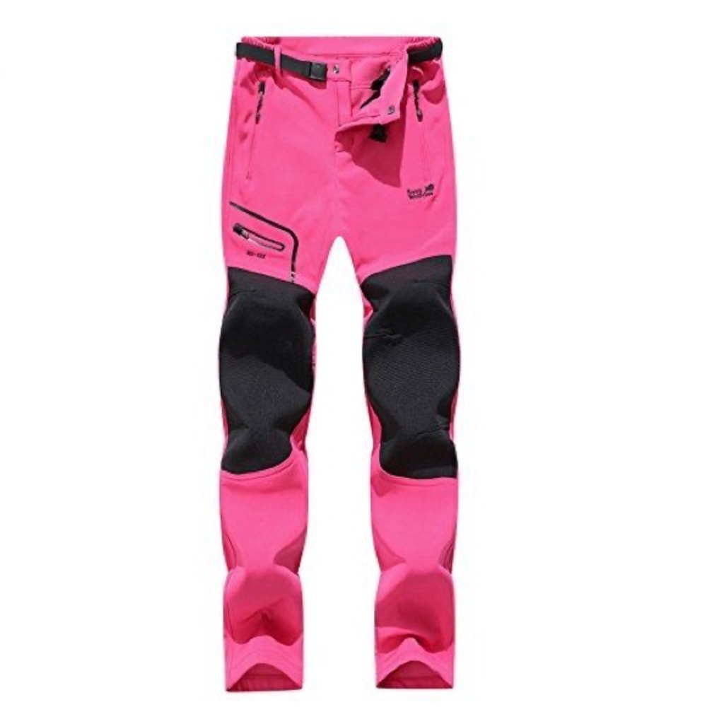 Women's Outdoor Windproof Waterproof Softshell Fleece Ski Pants